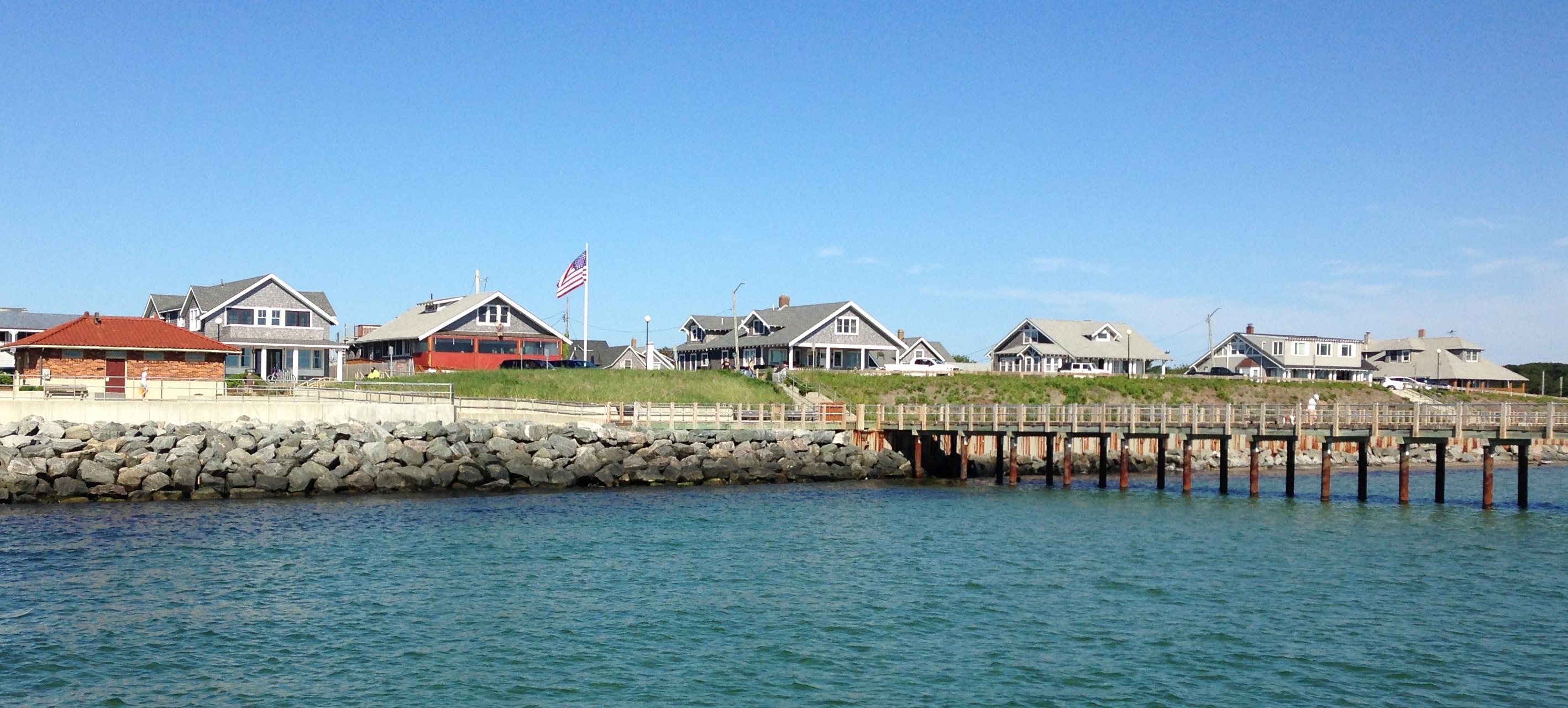 The Oak Bluffs waterfront seen across Nantucket Sound